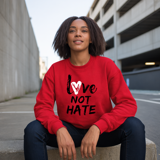 Love Not Hate Sweatshirt – Red/Black (Unisex)