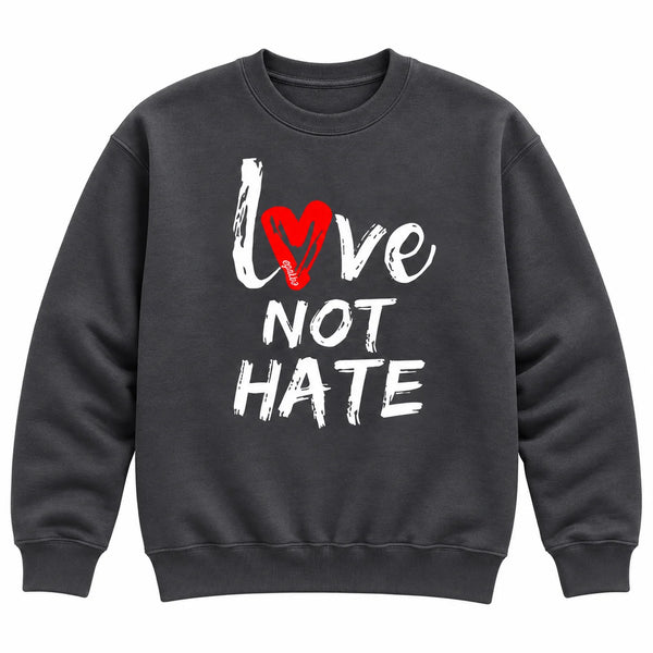 Love Not Hate Sweatshirt – Grey/Red (Unisex)