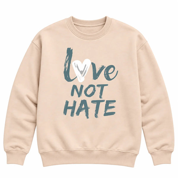 Love Not Hate Sweatshirt – Pink/Grey (Unisex)